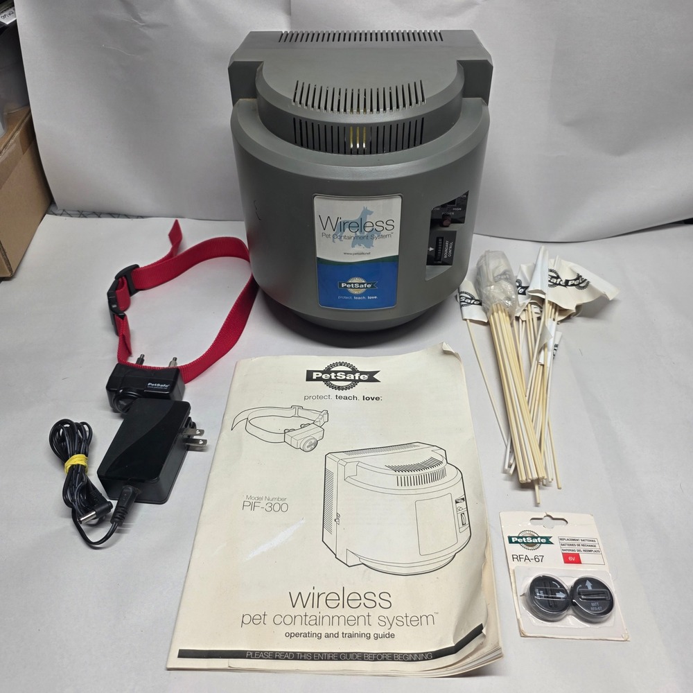 PetSafe Wireless Pet Containment System PIF-300 Dog Fence Gray Red New w/o Box